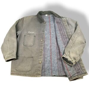 Vintage Dickies Blanket Lined Chore Coat Mens 2XL Brown Canvas Distressed Y2K